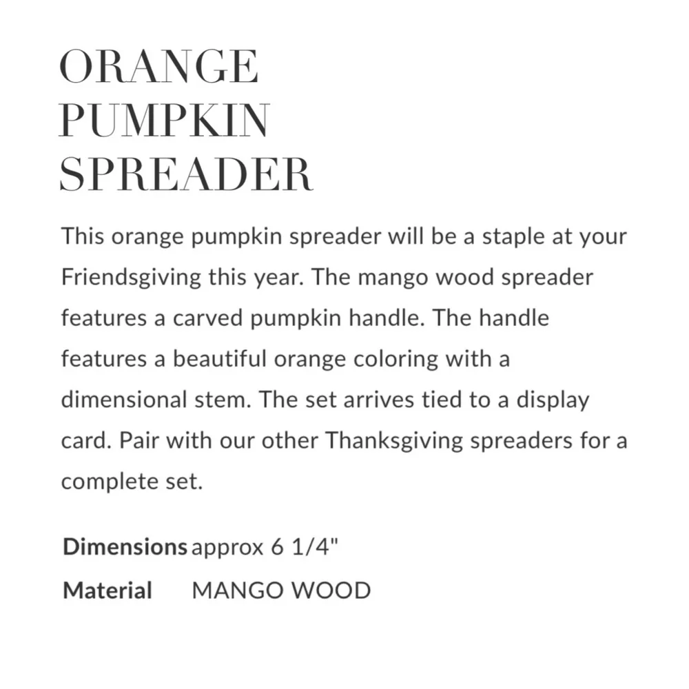 Mud Pie Order Pumpkin Spreader